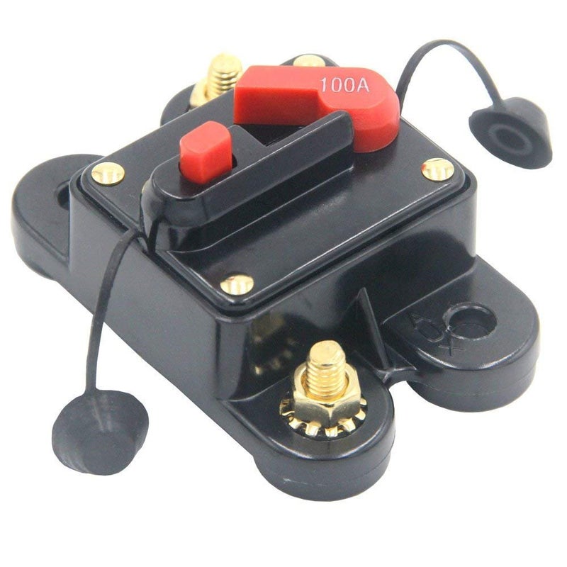 ANJOSHI Circuit Breaker 100amp 50A-300A with Manual Reset Home Solar System Fuse Holder for Car Audio and Amps Protection 12V-24V DC Reset Fuse Inverter Replace Fuses - Image 1